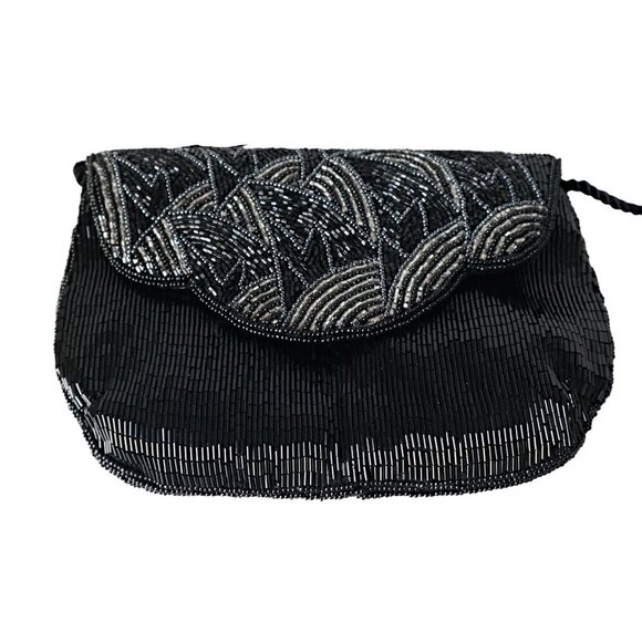 Vintage Beaded Handbag Purse Evening Clutch Prom - Picture 2 of 6